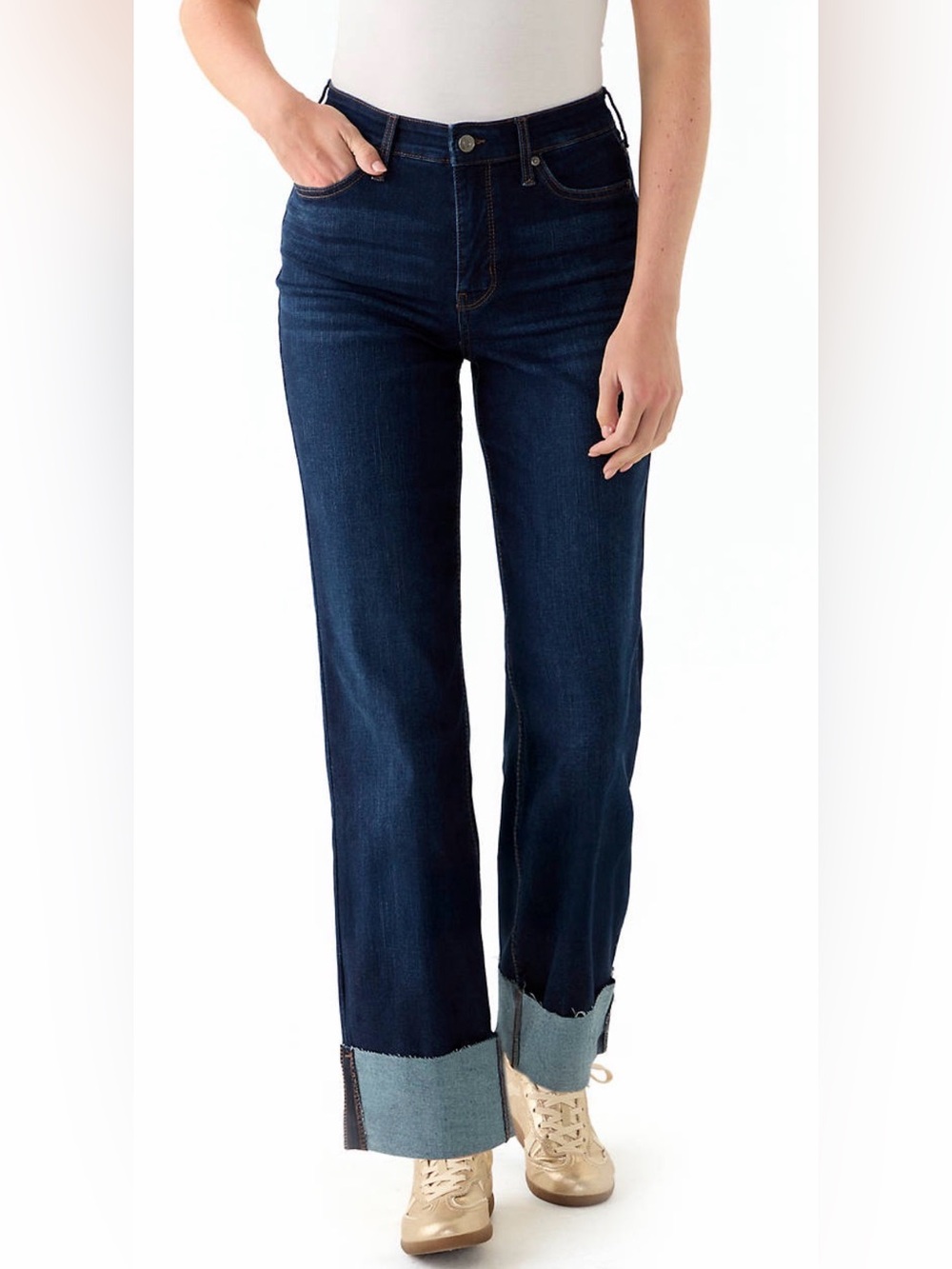 Wonderly Women’s Dark Blue Straight-Leg Jeans Size 14
